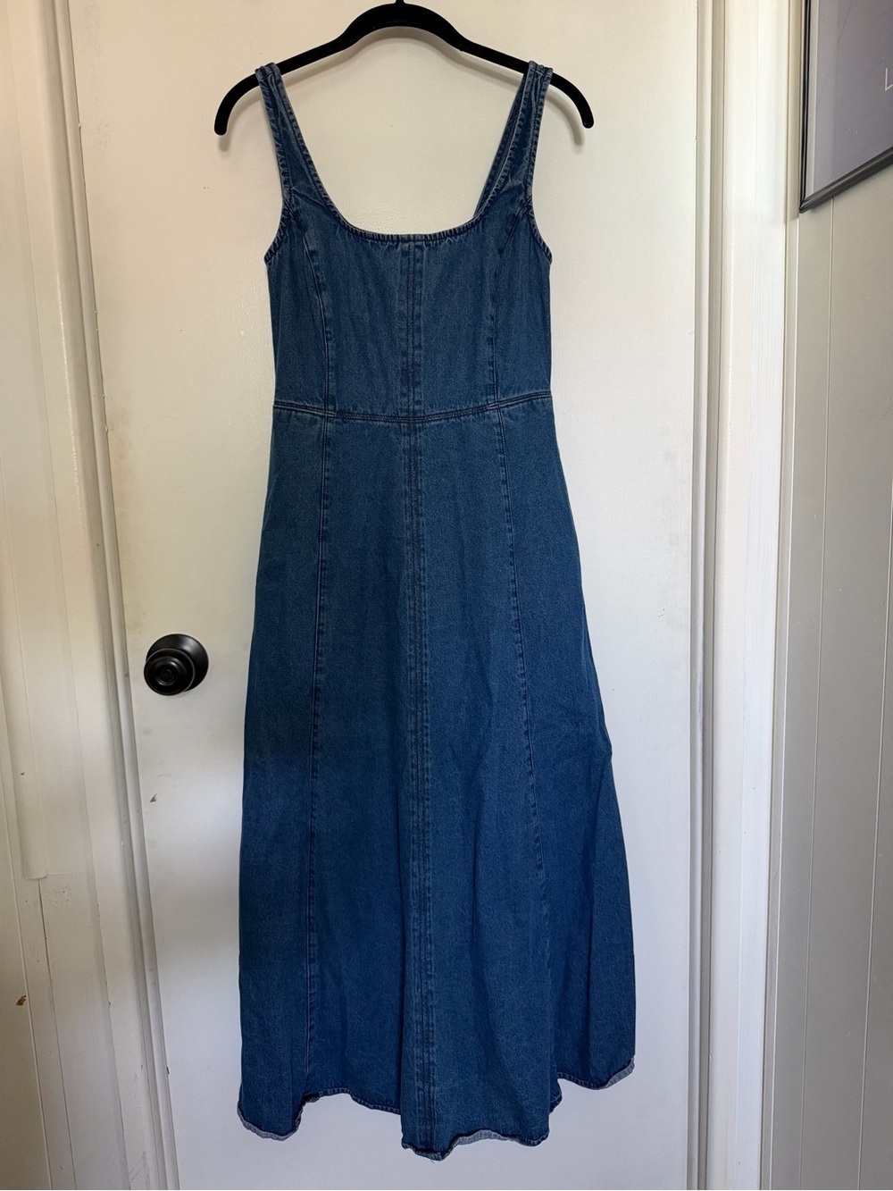 GAP Sleeveless Denim Maxi Dress in Blue